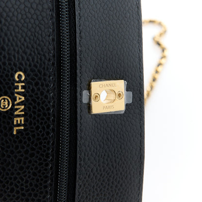 Chanel Caviar Quilted CC Turnlock Wallet On Chain WOC Black 7 of 12