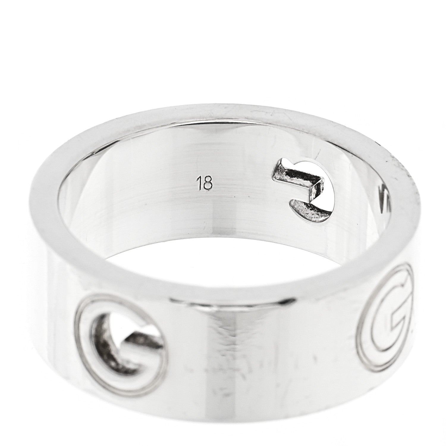Gucci Sterling Silver G Cutout Band Ring 58 8.25 6 of 7