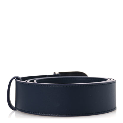 Gucci Moon Calfskin Round Plaque 35mm Belt 100 40 Navy 2 of 5