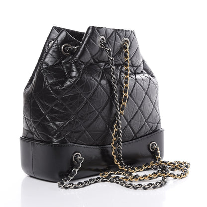 Chanel Aged Calfskin Quilted Small Gabrielle Backpack Black 3 of 9