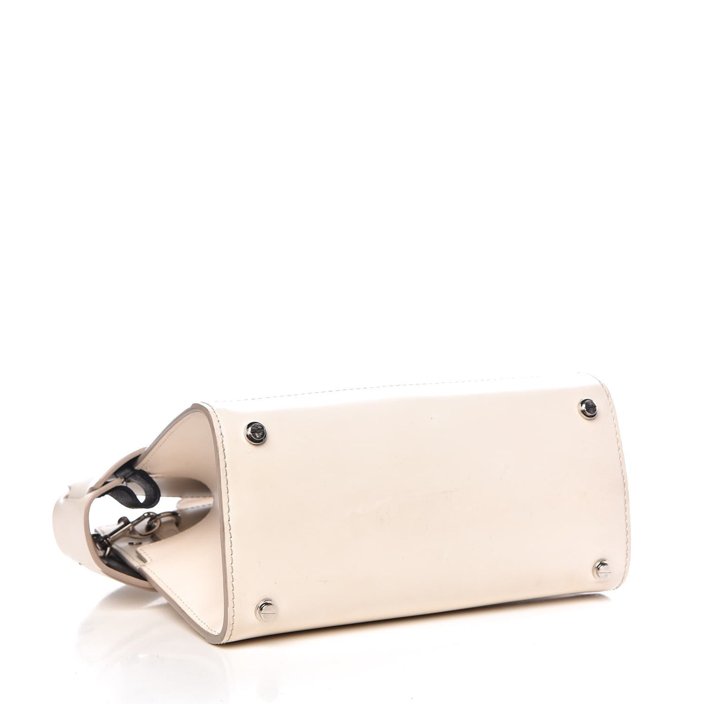 Smooth Calfskin Mini Horizon Satchel Off White
