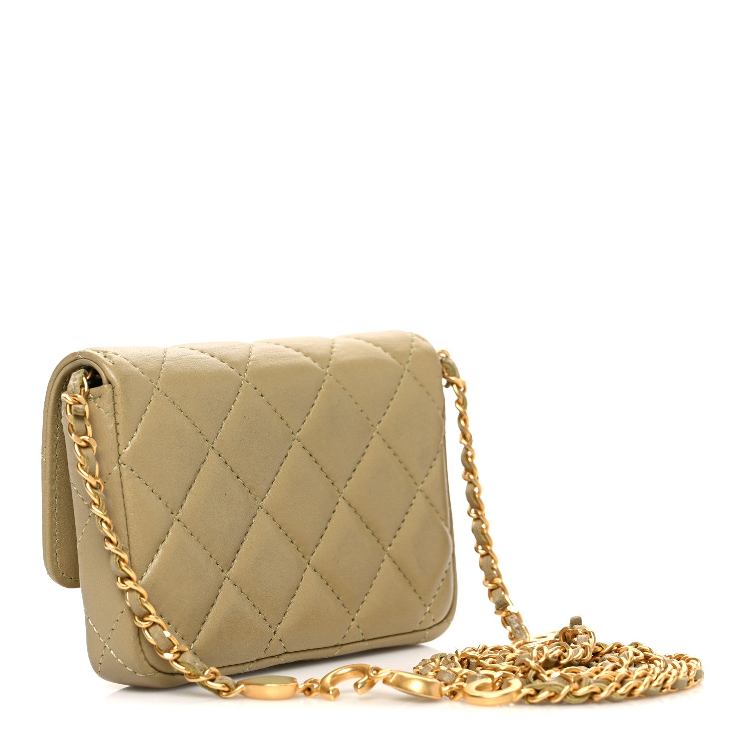 Chanel Lambskin Enamel Quilted Coco Hearts Clutch With Chain Light