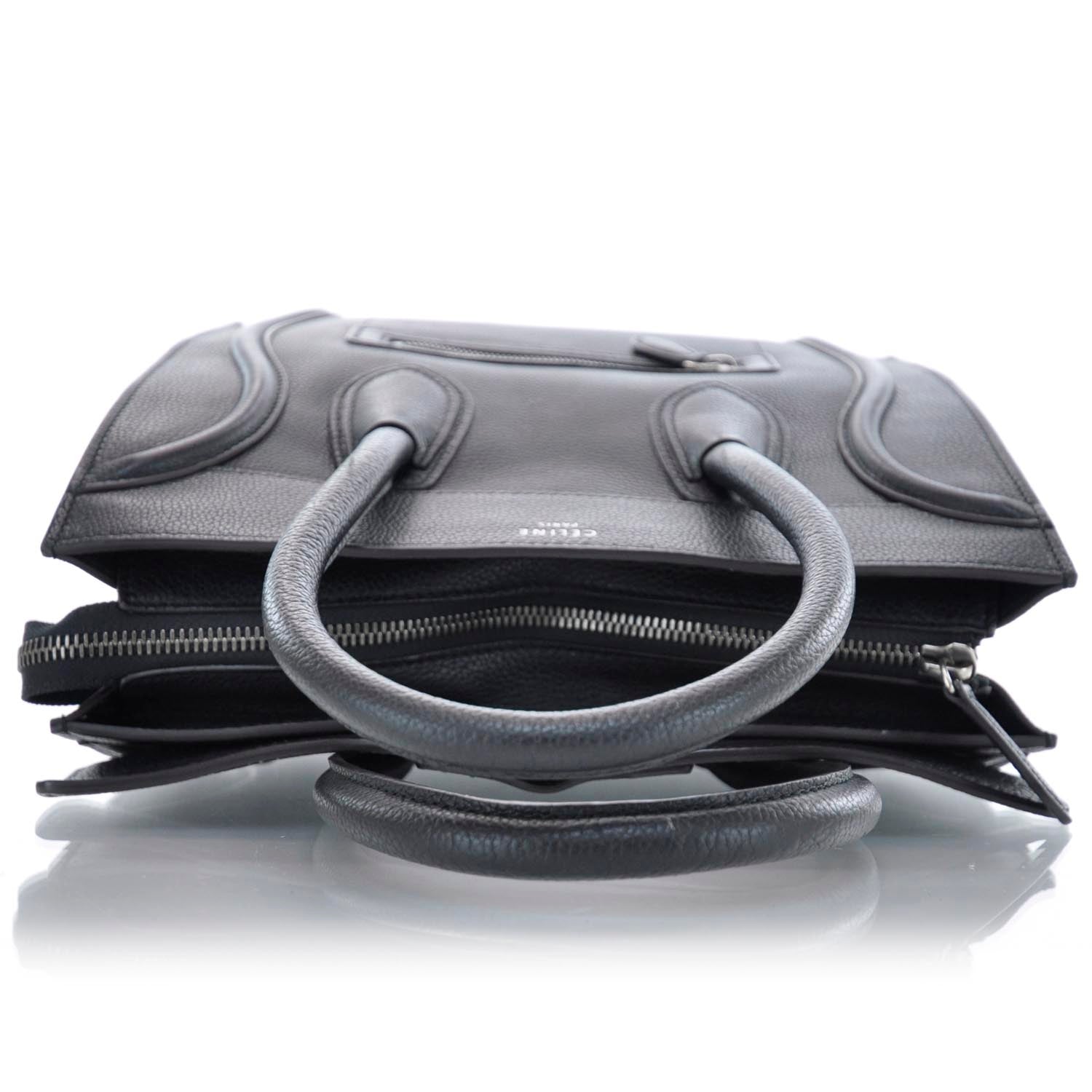 Celine Pebbled Leather Mini Luggage Black 5 of 9