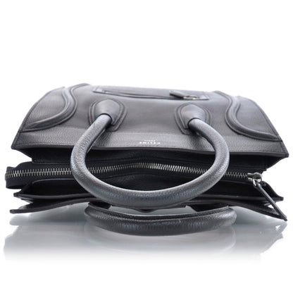 Celine Pebbled Leather Mini Luggage Black 5 of 9
