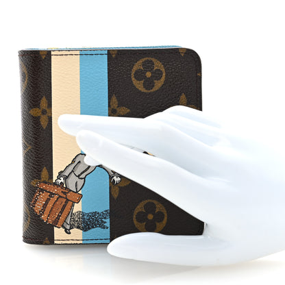 Louis Vuitton Monogram Groom Compact Zip Wallet Blue 2 of 7