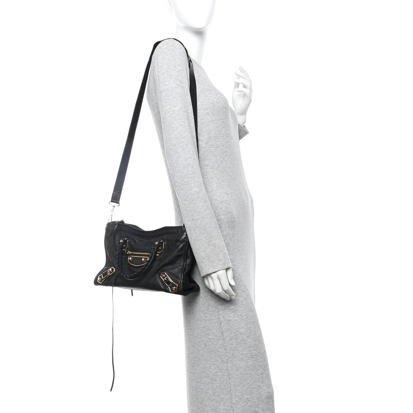 Chevre Gold Metallic Edge Hardware S City Black