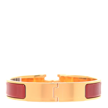 Hermes Enamel Narrow Clic Clac H Bracelet PM Rouge 3 of 6