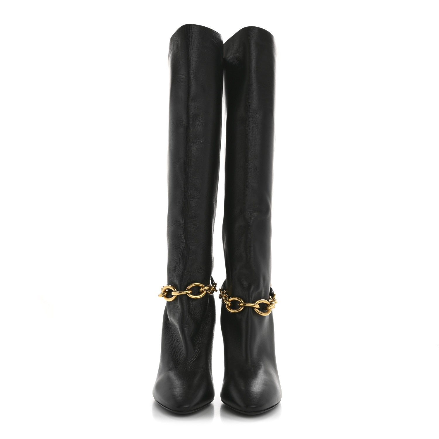 Saint Laurent Smooth Calfskin Le Maillon 95 Boots 38.5 Black 2 of 8