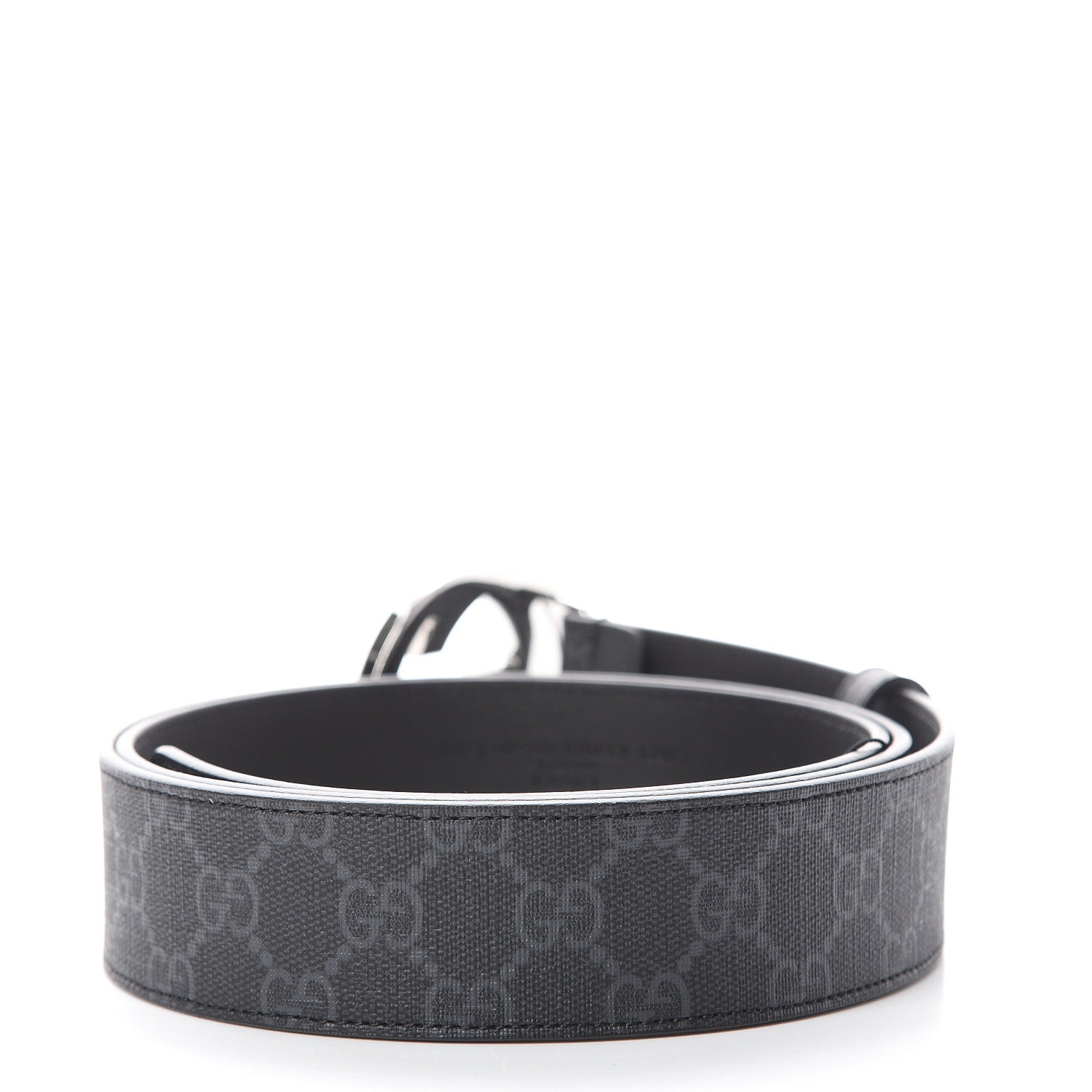 Gucci GG Supreme Monogram Selleria Calfskin Interlocking G 40mm Belt 115 46 Black 2 of 5