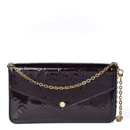 Louis Vuitton Vernis Pochette Felicie Chain Wallet Amarante 1 of 16