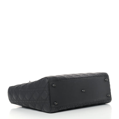 Christian Dior Ultra Matte Calfskin Cannage Large Lady Dior Black 4 of 15
