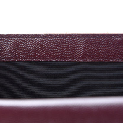 Saint Laurent Grain De Poudre Textured Mixed Matelasse Medium Triquilt Monogram Satchel Rouge Legion 12 of 12