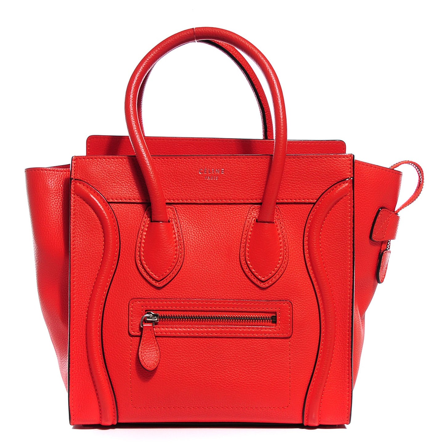Drummed Calfskin Micro Luggage Vermillion