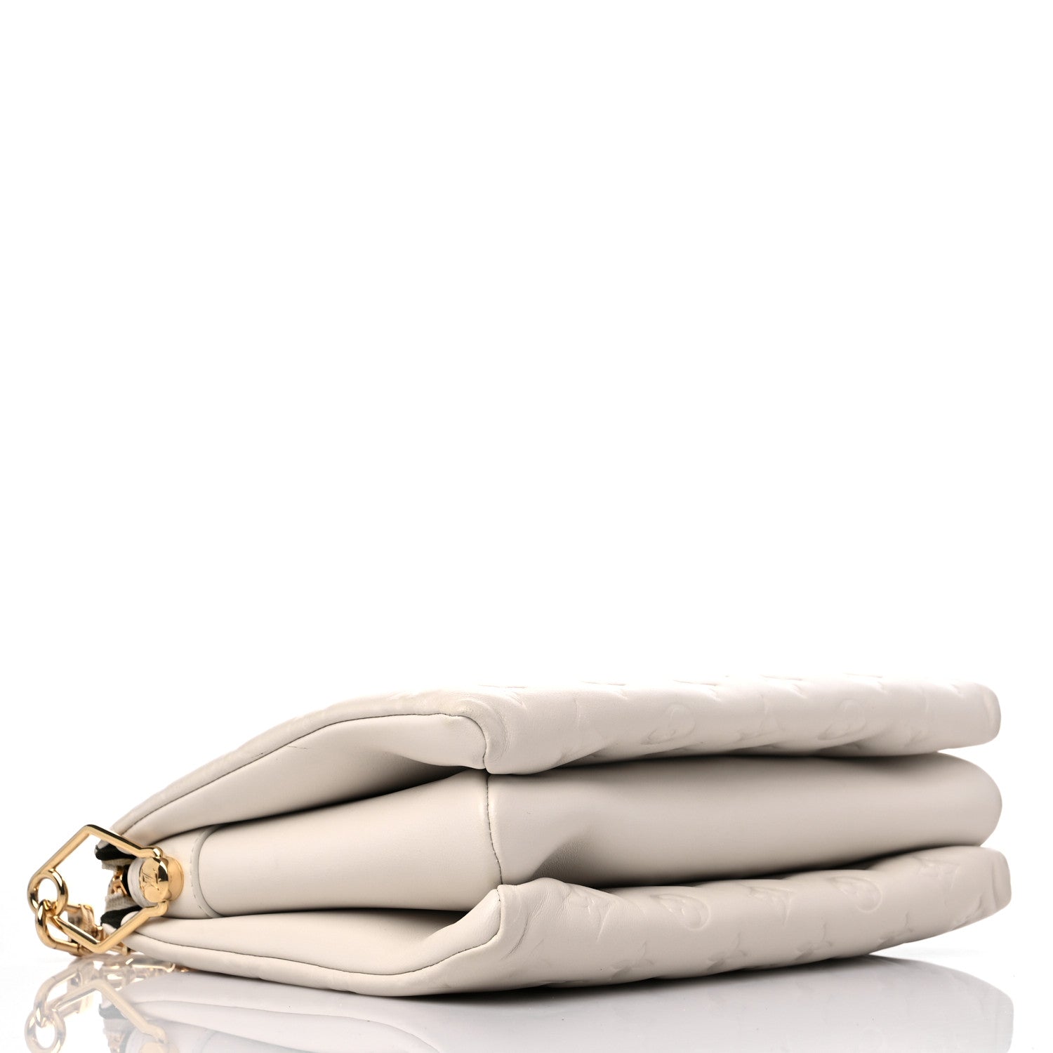 Louis Vuitton Lambskin Embossed Monogram Coussin PM Cream 4 of 11