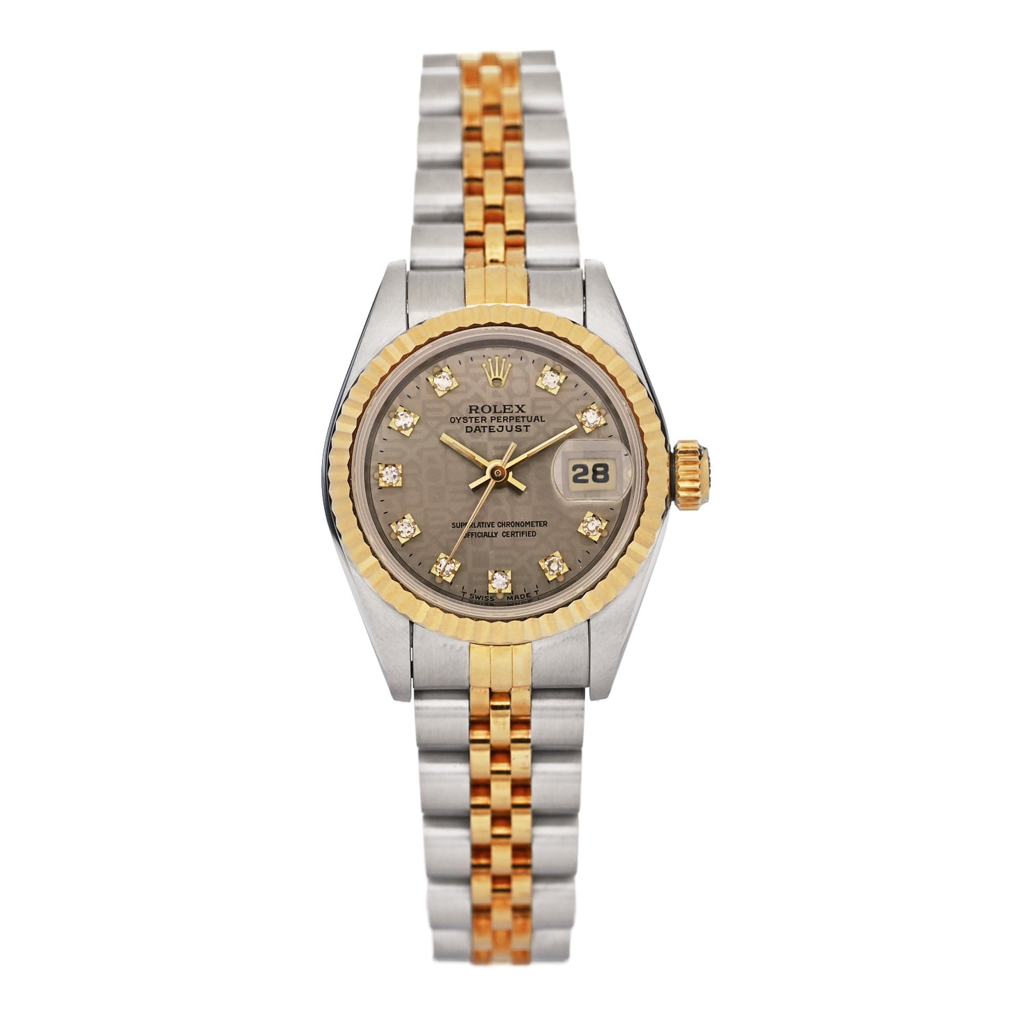 Stainless Steel 18K Yellow Gold Diamond 26mm Oyster Perpetual Datejust Watch Champagne Jubilee 69173