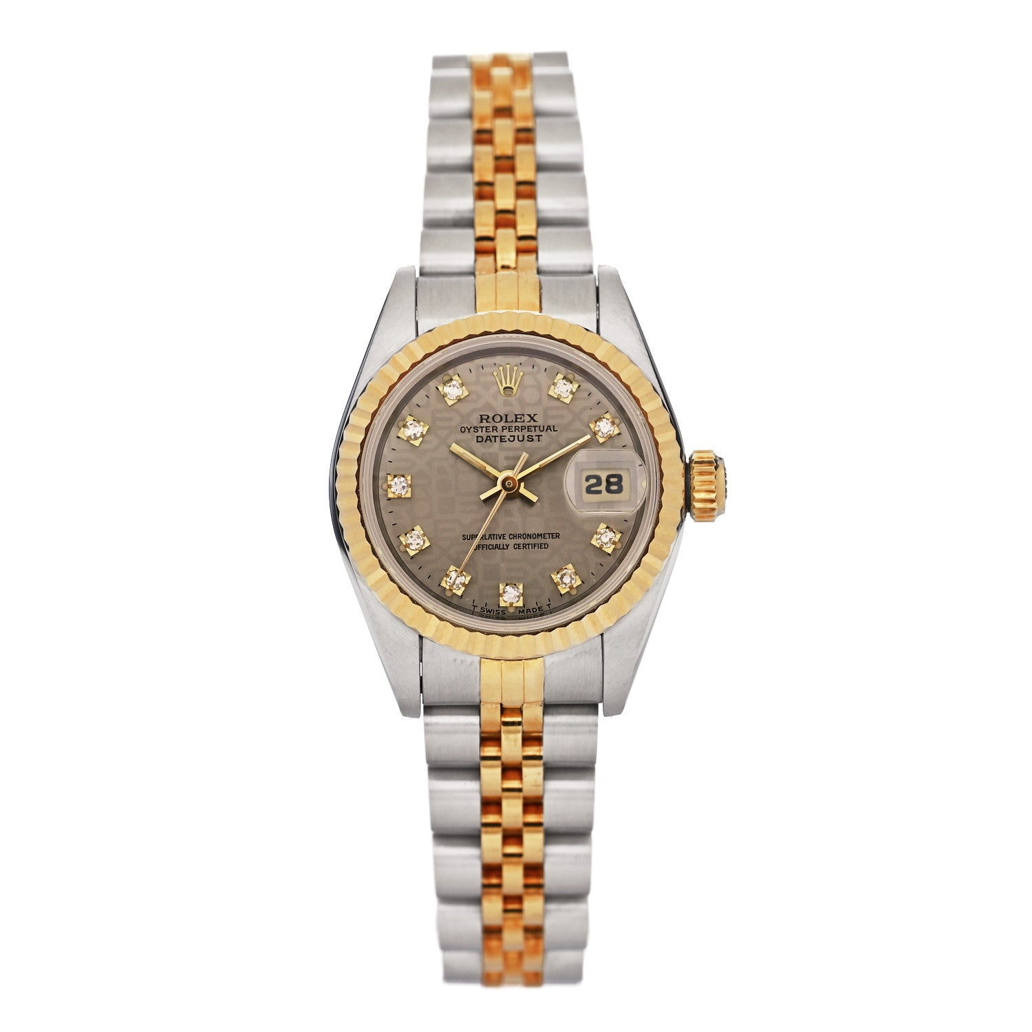 Rolex Stainless Steel 18K Yellow Gold Diamond 26mm Oyster Perpetual Datejust Watch Champagne Jubilee 69173 1 of 4