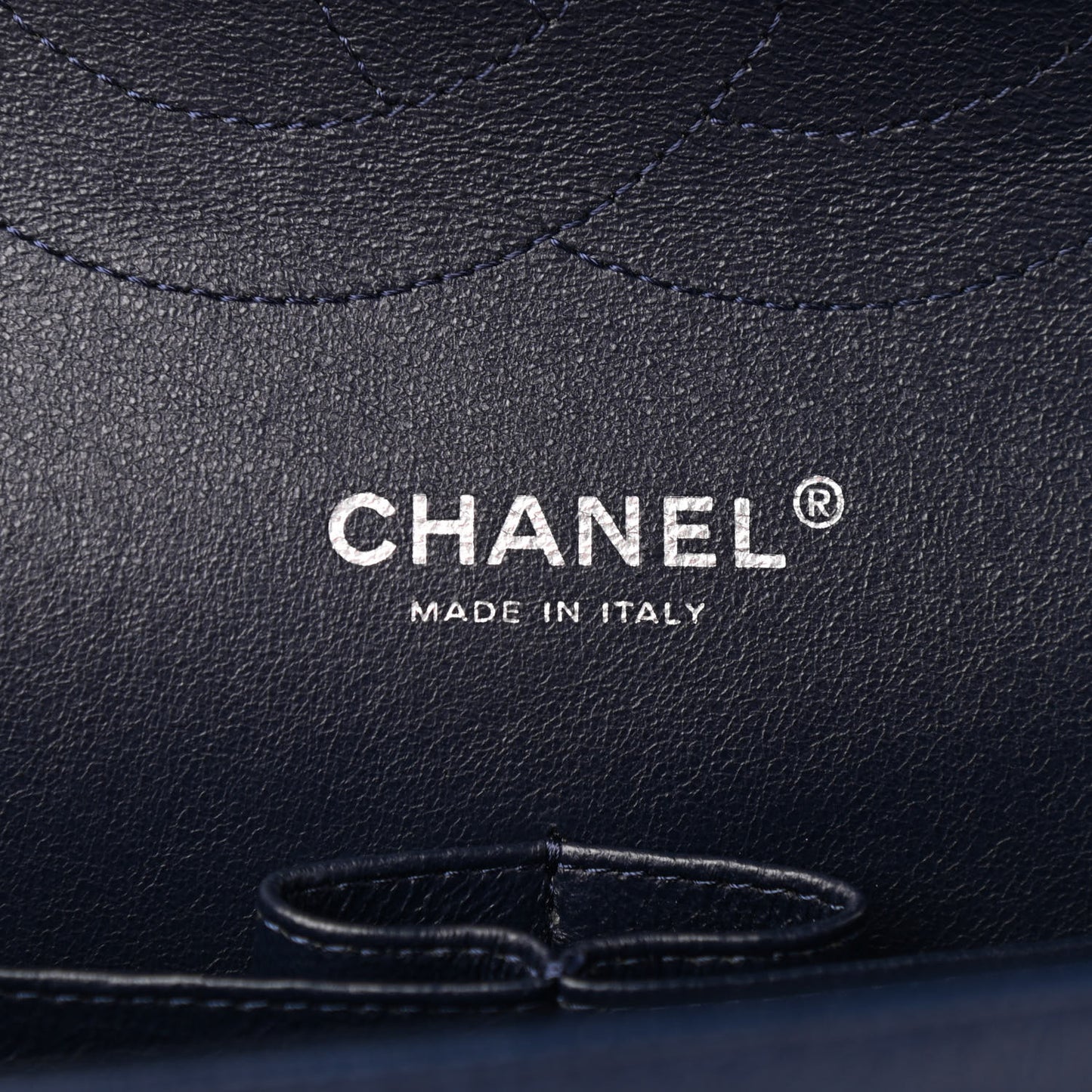 Caviar Quilted Jumbo Double Flap Navy Blue