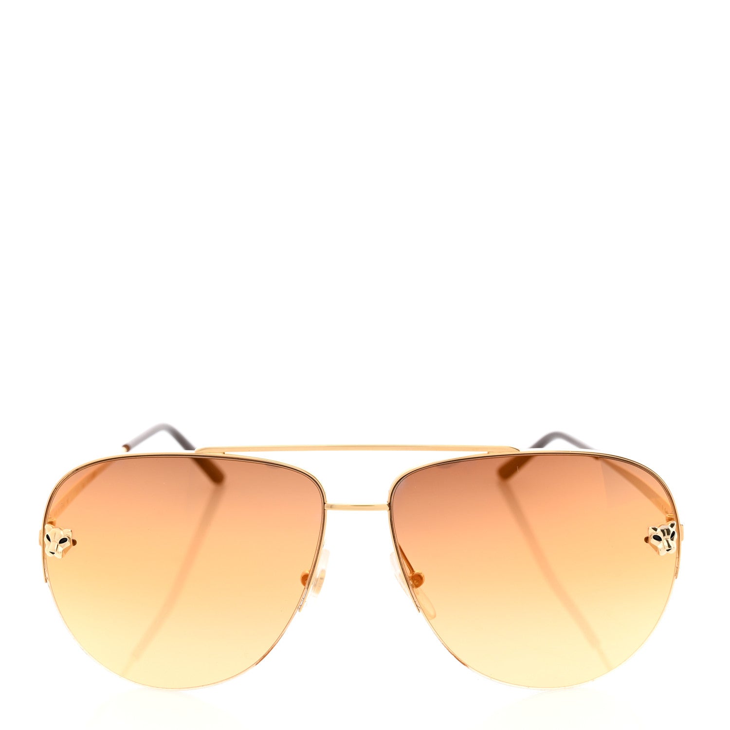 Cartier Santos de Cartier Aviator Sunglasses CT0065S Gold 2 of 8