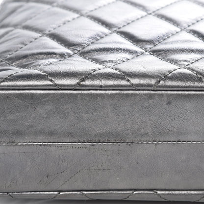Chanel Metallic Aged Calfskin Quilted Briefcase Laptop Bag Grey 9 of 11