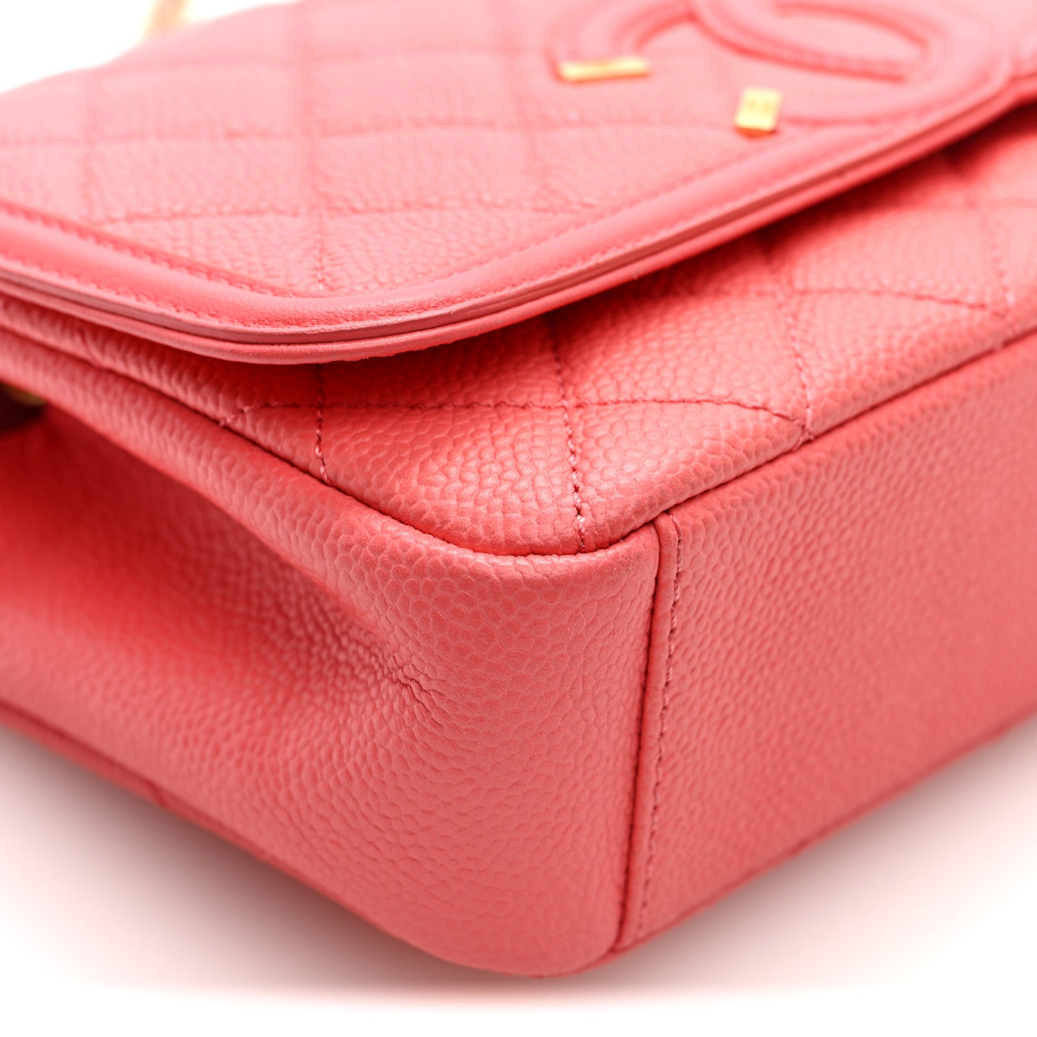 Chanel Caviar Quilted Small CC Filigree Flap Coral 9 of 10