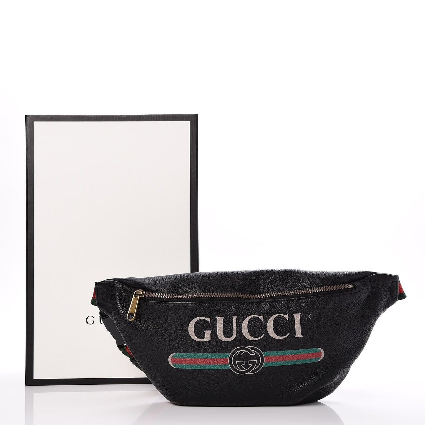 Grained Calfskin Logo Belt Bag Black