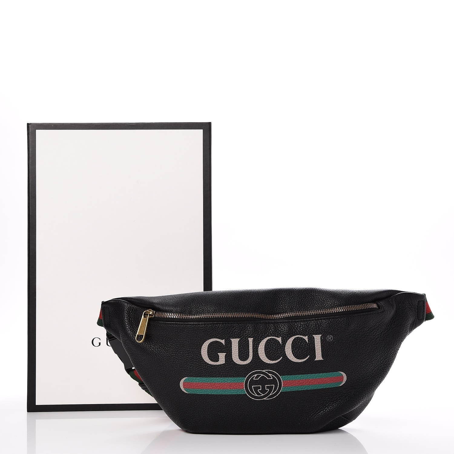 Gucci Grained Calfskin Logo Belt Bag Black 9 of 9