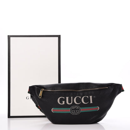 Gucci Grained Calfskin Logo Belt Bag Black 9 of 9