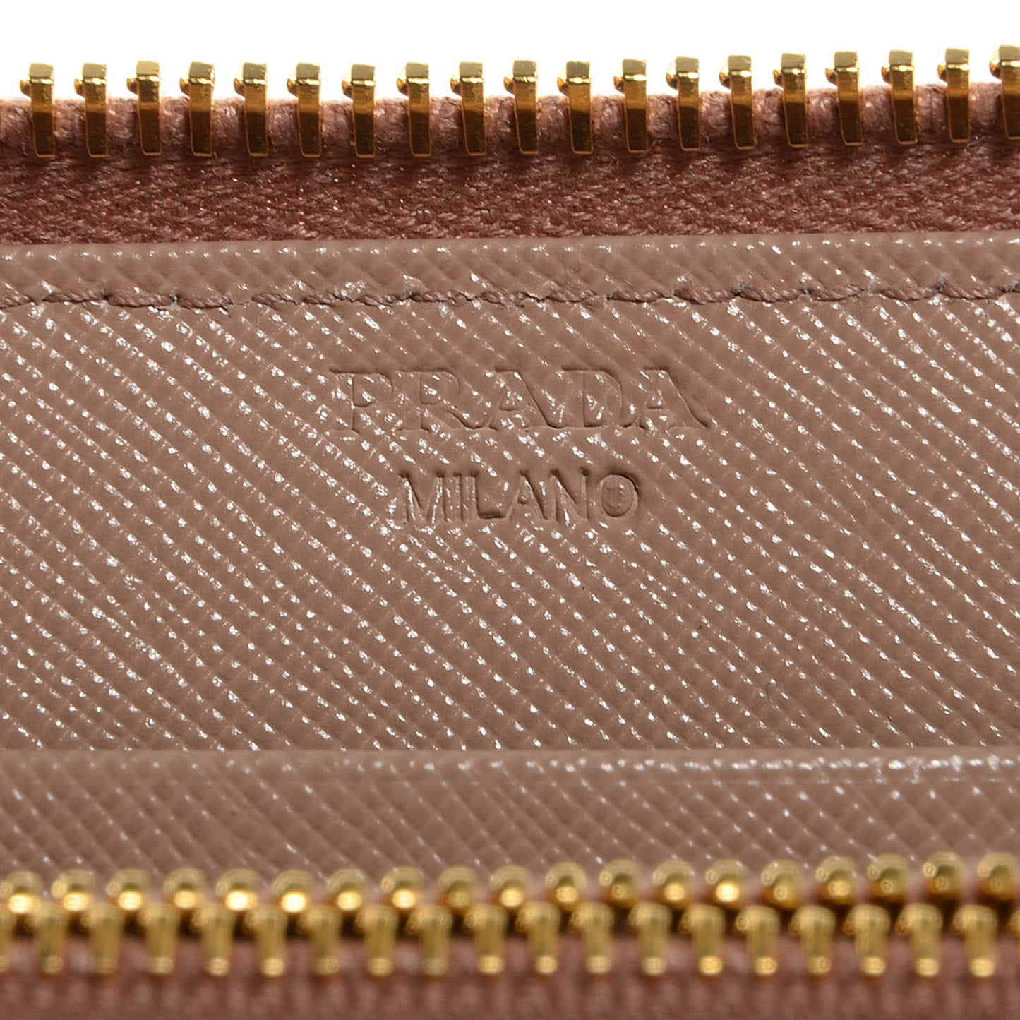 Saffiano Metal Zip Around Wallet Cammeo