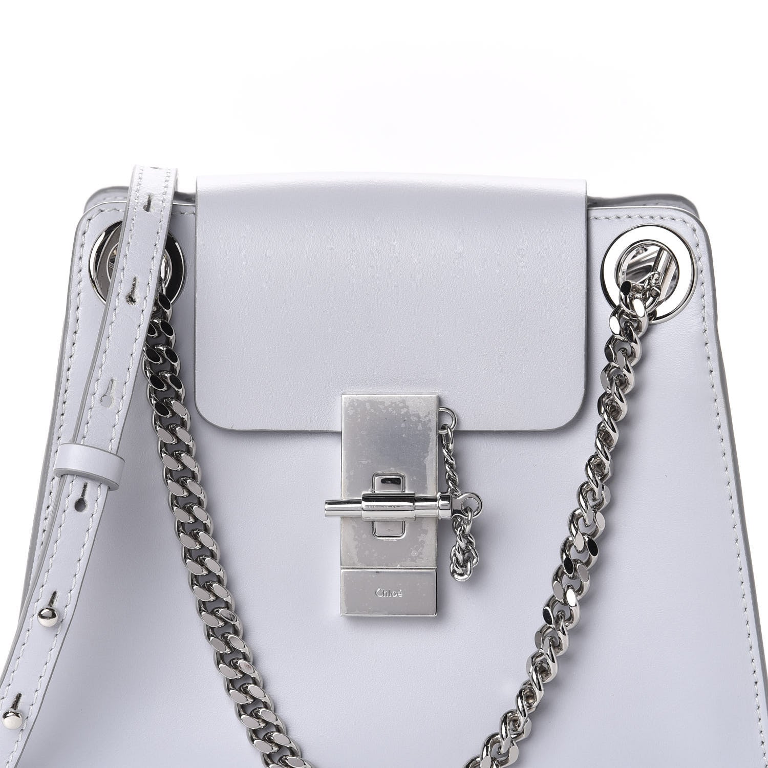Chloe Shiny Calfskin Mini Annie Shoulder Bag Airy Grey 10 of 10