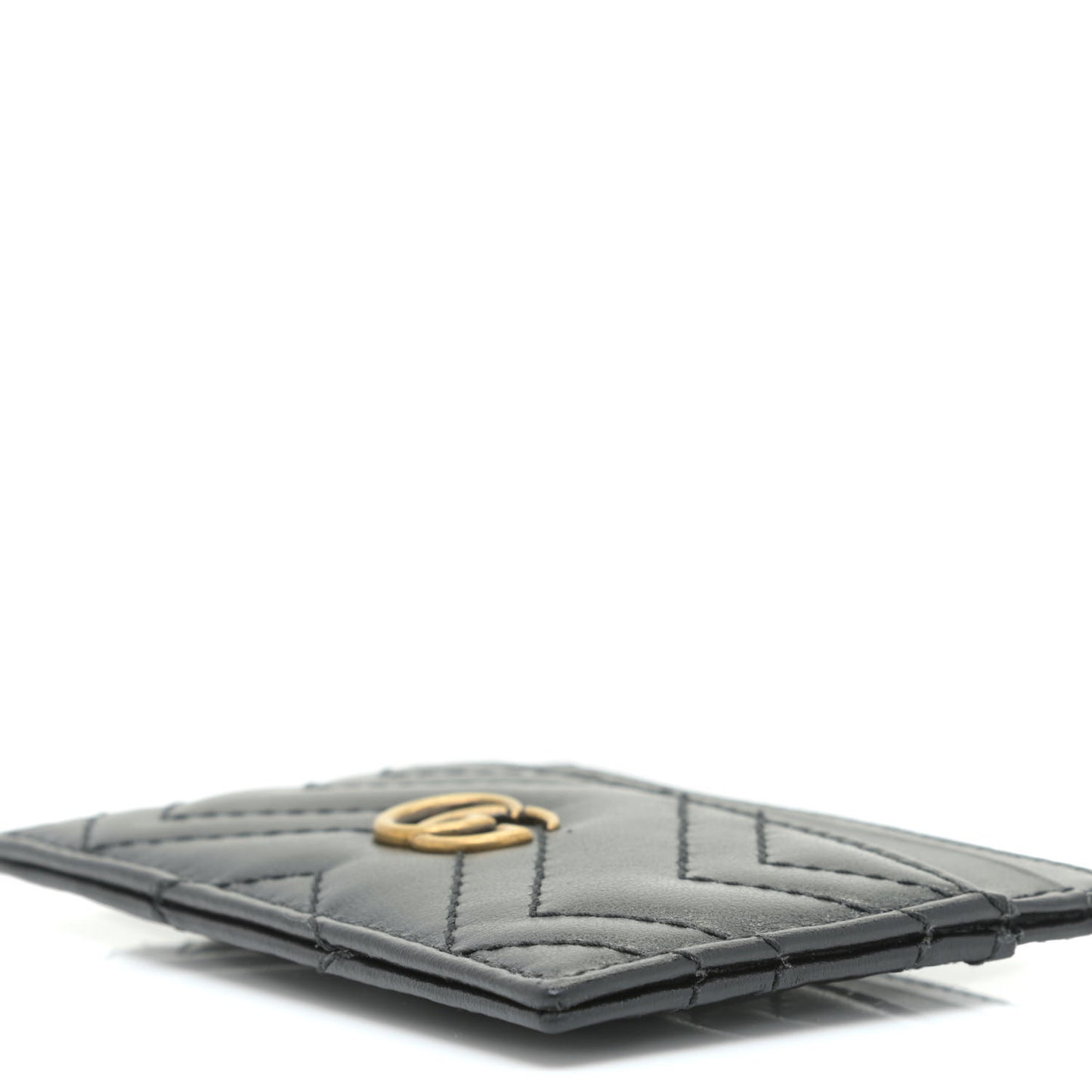 Calfskin Matelasse GG Marmont Card Holder Black