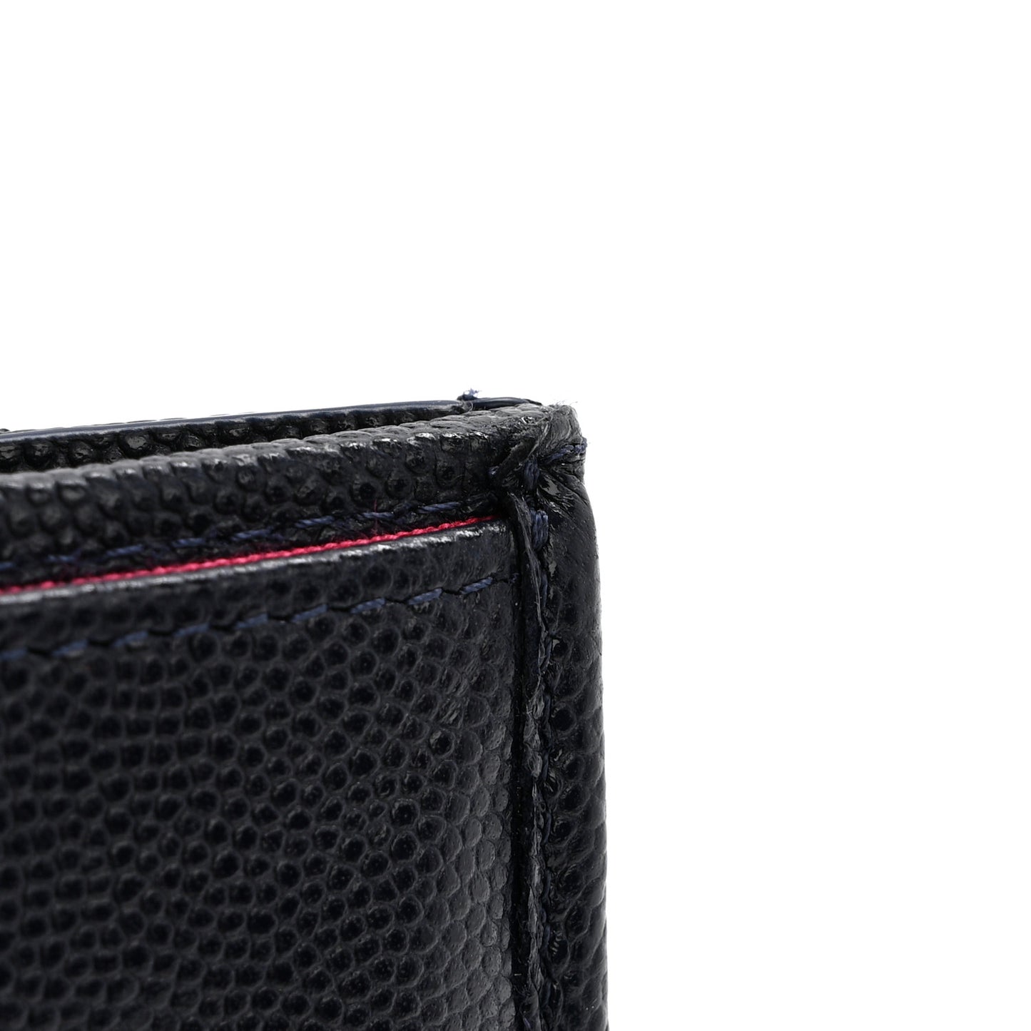 Caviar Metal Perforated Quilted Small CC Flap Wallet Navy