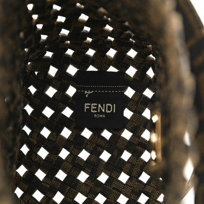 Fendi Fabric Jacquard F is Fendi FF 1974 Woven Knotted Mini Mon Tresor Bucket Bag Tabacco Moro 6 of 10