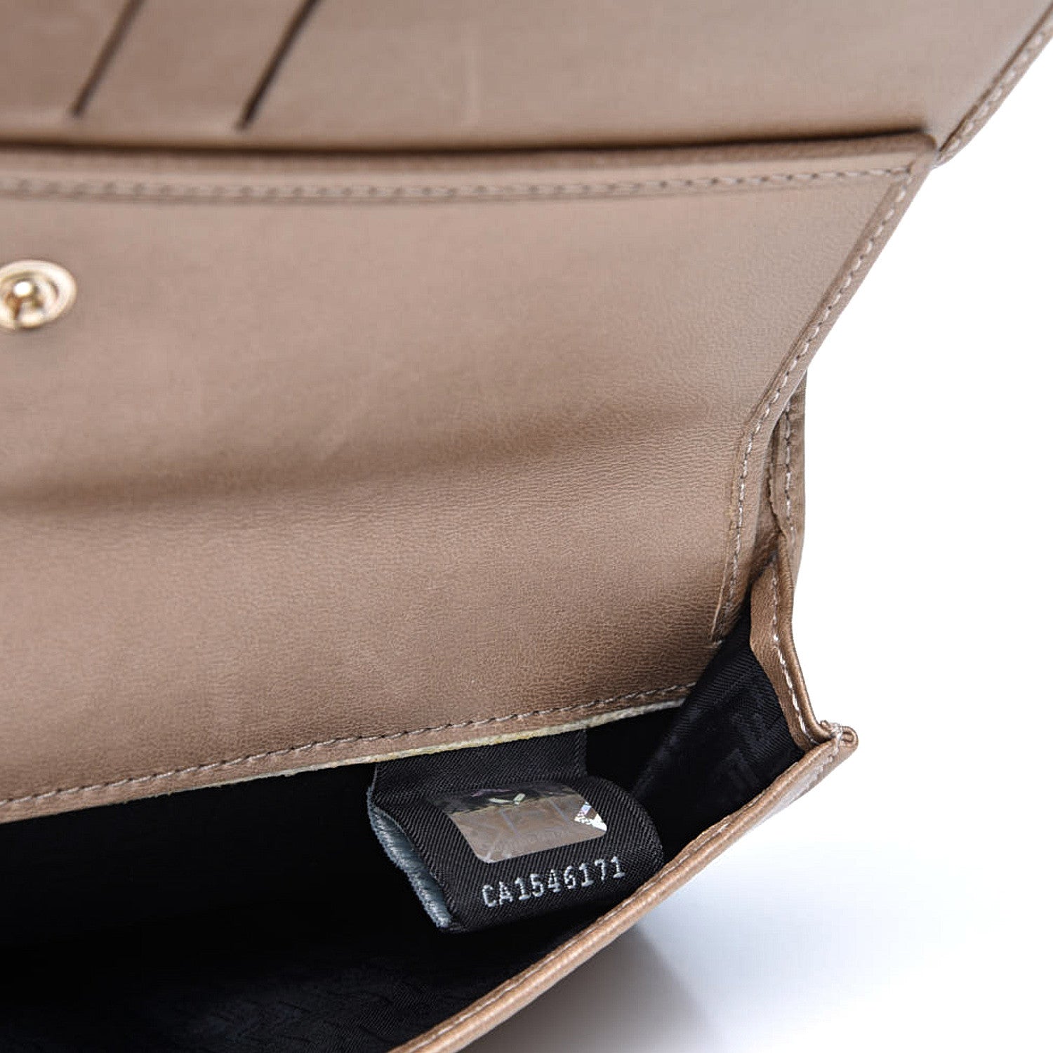 Fendi Metallic Nappa Logo Embossed Long Wallet On Chain Gold 9 of 12