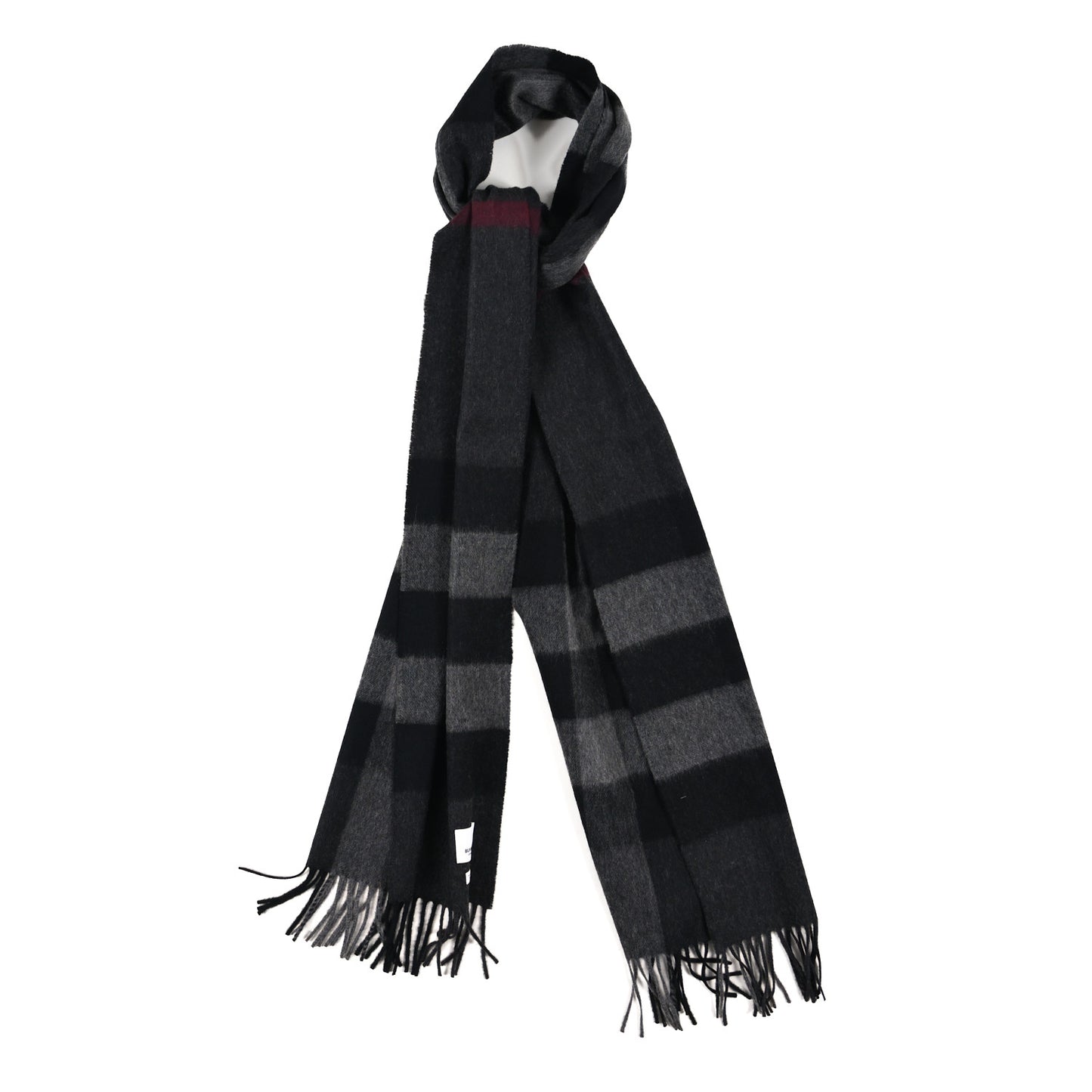 Cashmere Half Mega Check Scarf Charcoal