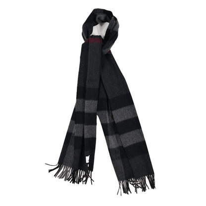 Burberry Cashmere Half Mega Check Scarf Charcoal 1 of 4