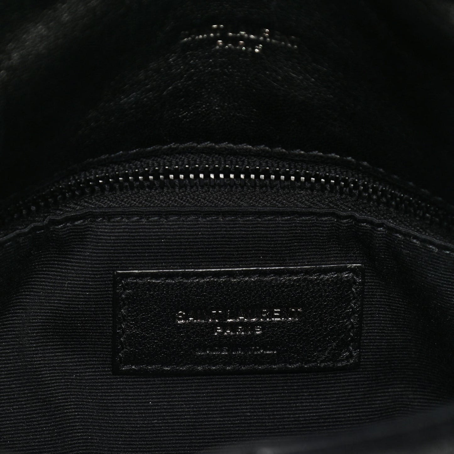 Lambskin Quilted Small Loulou Puffer Monogram Chain Satchel Black