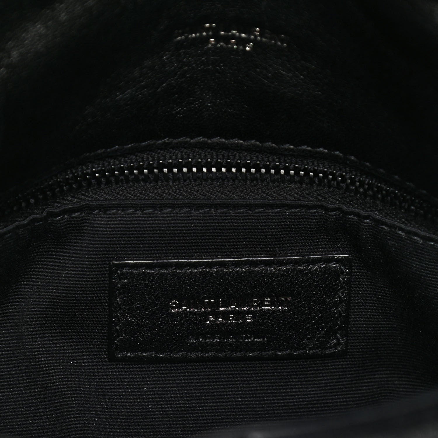 Saint Laurent Lambskin Quilted Small Loulou Puffer Monogram Chain Satchel Black 7 of 9