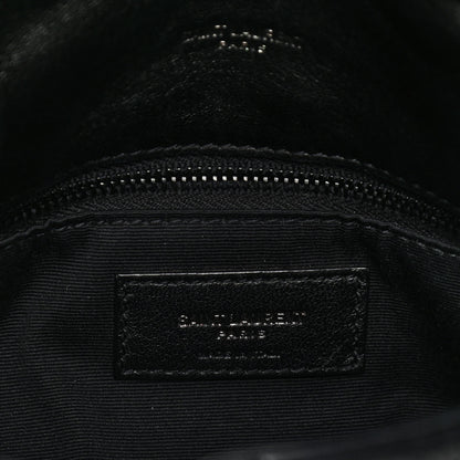 Saint Laurent Lambskin Quilted Small Loulou Puffer Monogram Chain Satchel Black 7 of 9