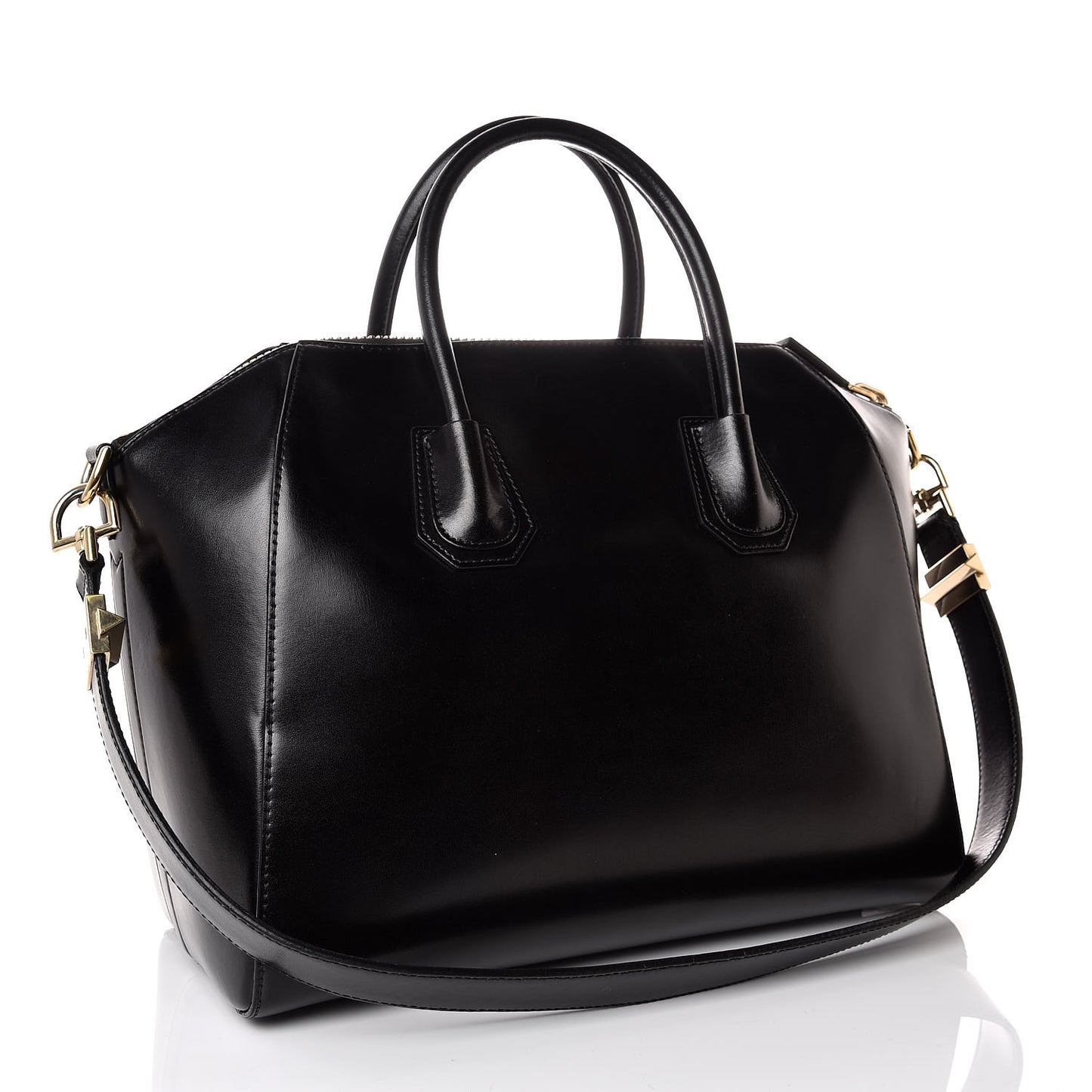 Shiny Lord Calfskin Medium Antigona Black