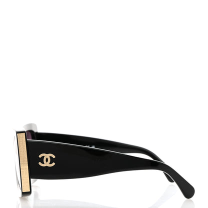 Chanel Acetate Rectangle Sunglasses 5435 Black 3 of 8