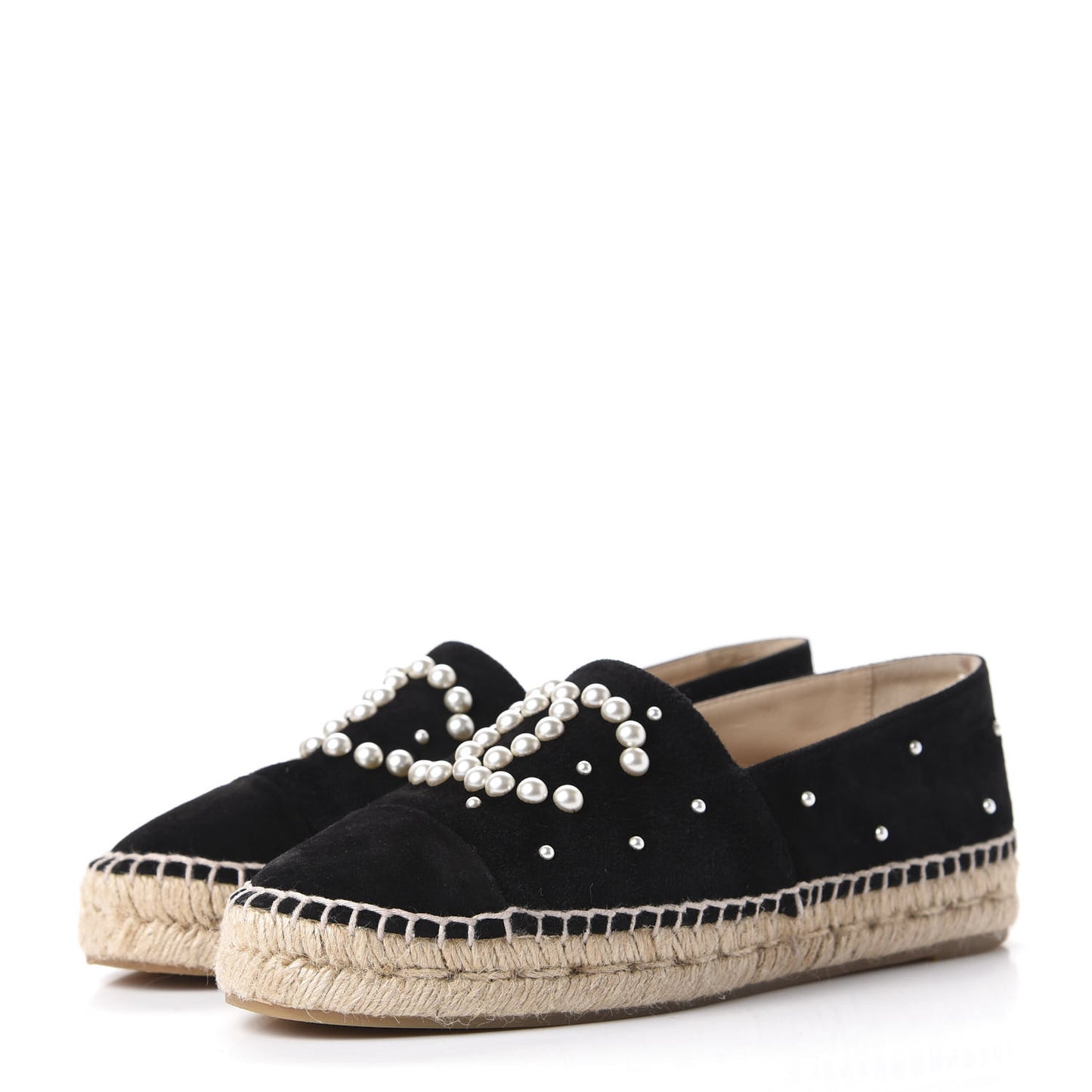 Suede Pearl CC Espadrilles 38 Black