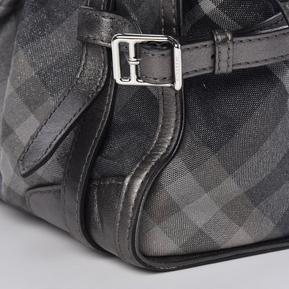 Burberry Shimmer Check Pilgrim Satchel Pewter 13 of 13