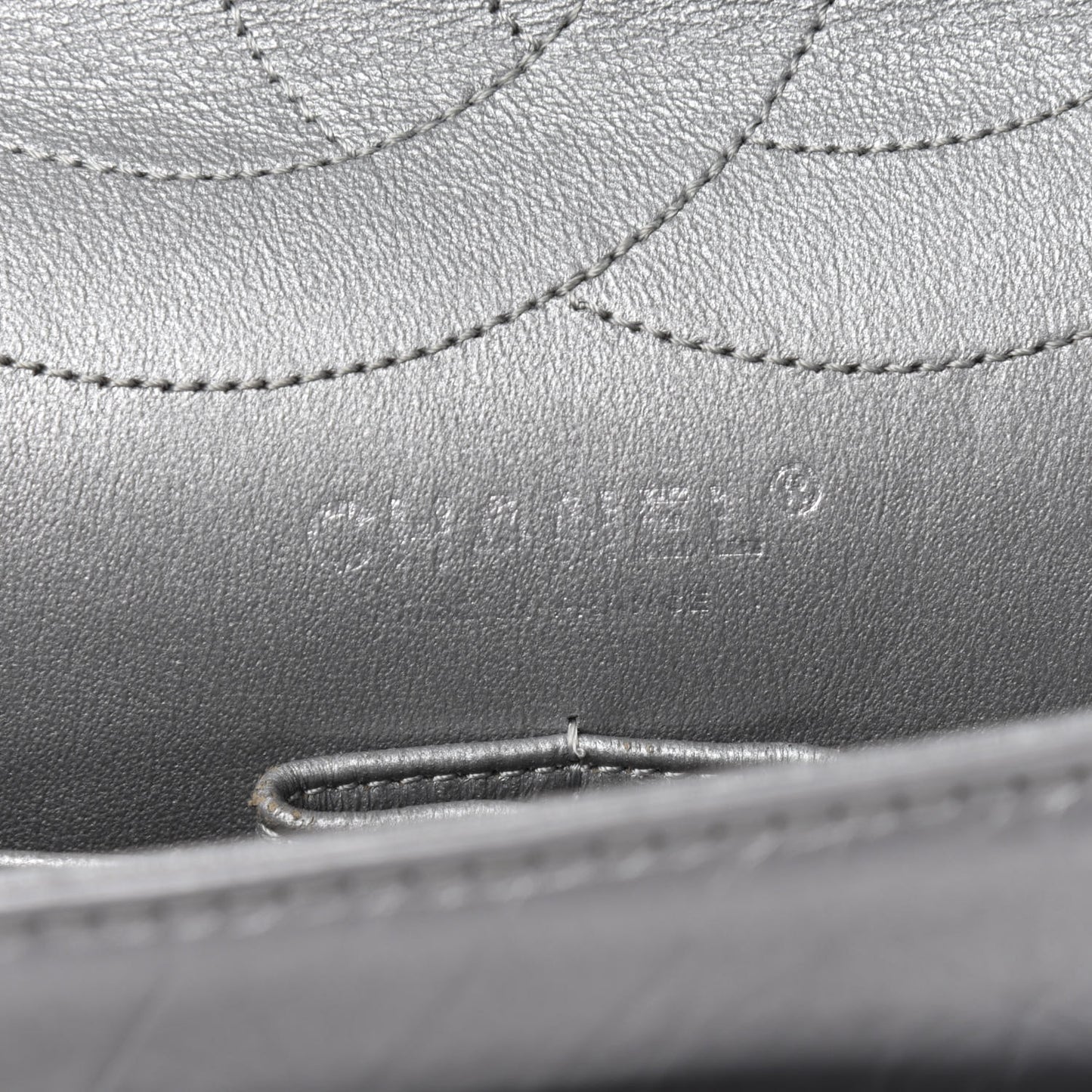 Metallic Aged Calfskin Quilted 2.55 Reissue 227 Flap Silver