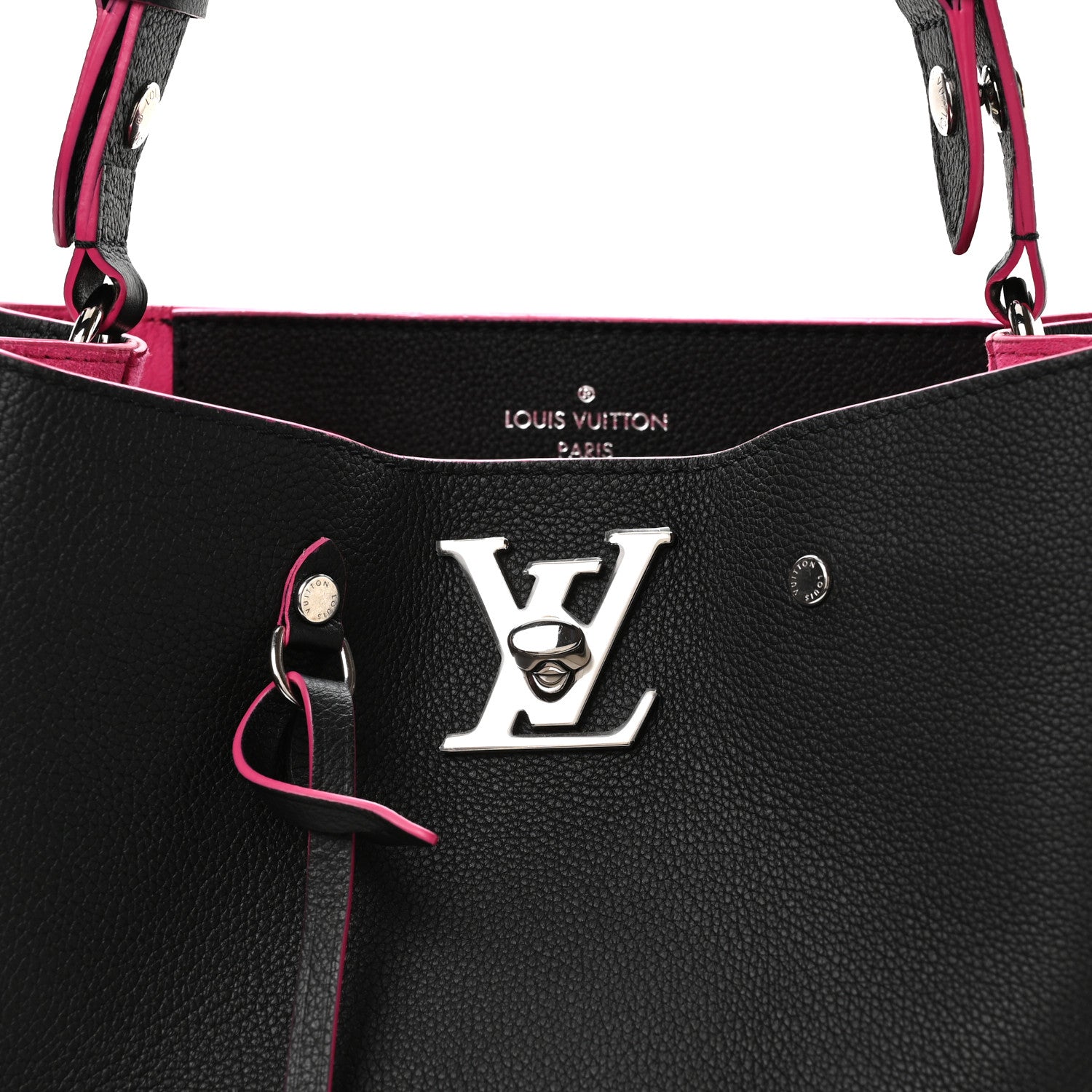 Louis Vuitton Calfskin Lockme Bucket Black 8 of 10