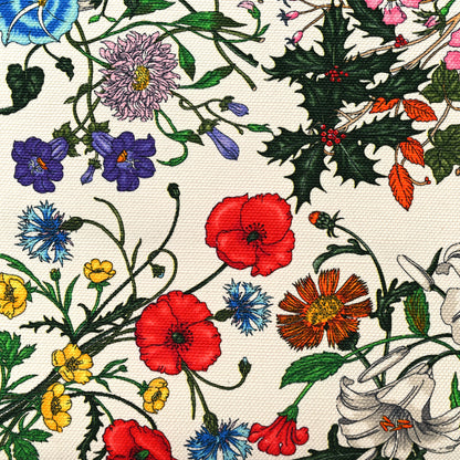 Gucci Canvas Large Flora Tote Navy Multicolor 9 of 11