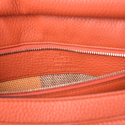 Gucci Cellarius Calfskin Medium Bamboo Daily Flap Shoulder Bag New Dark Orange 7 of 7