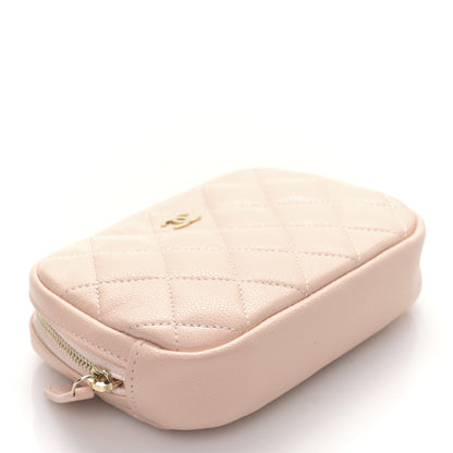 Chanel Caviar Quilted Small Curvy Pouch Cosmetic Case Light Pink 4 of 9