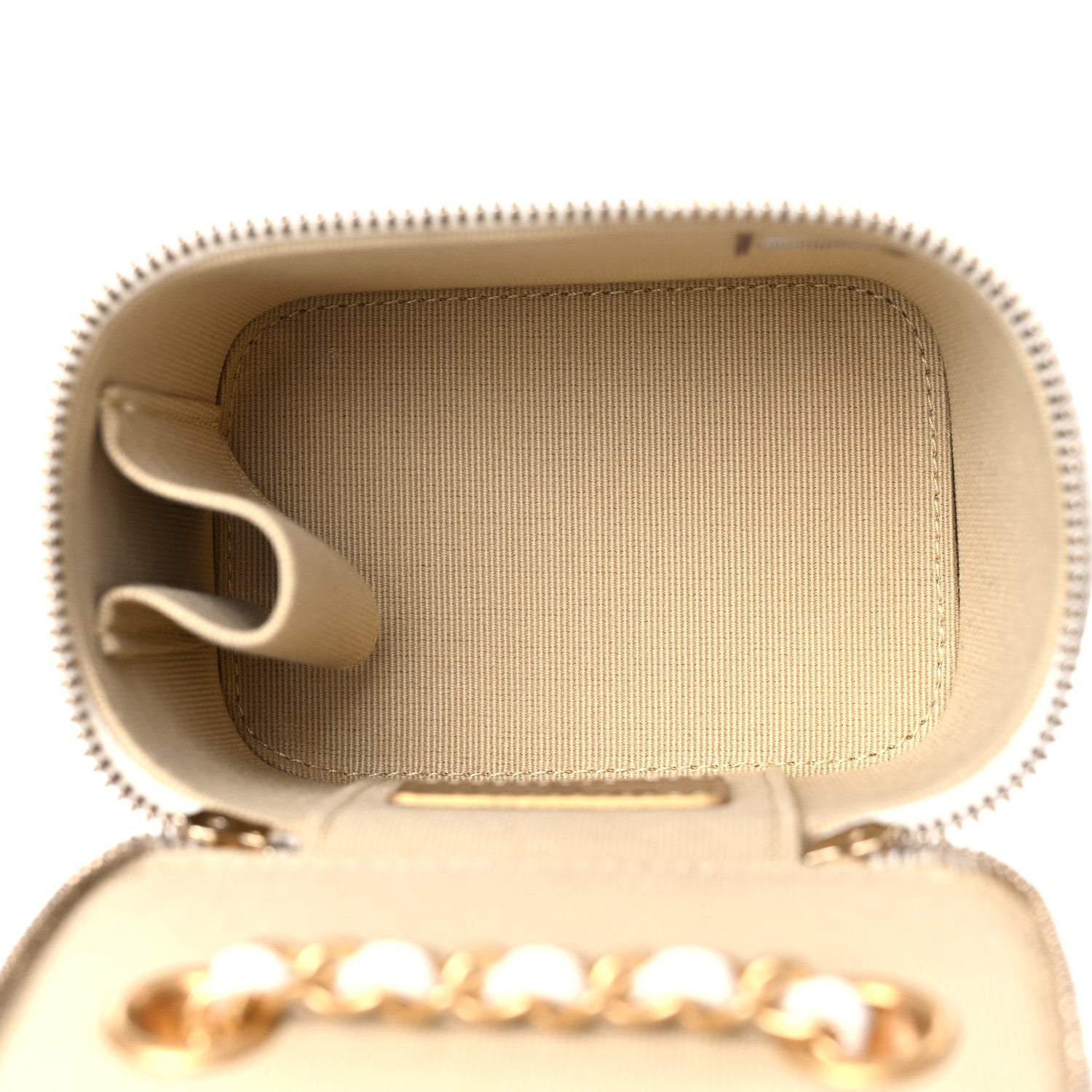 Chanel Lambskin Quilted Pearl Crush Mini Vanity Case With Chain White 5 of 11
