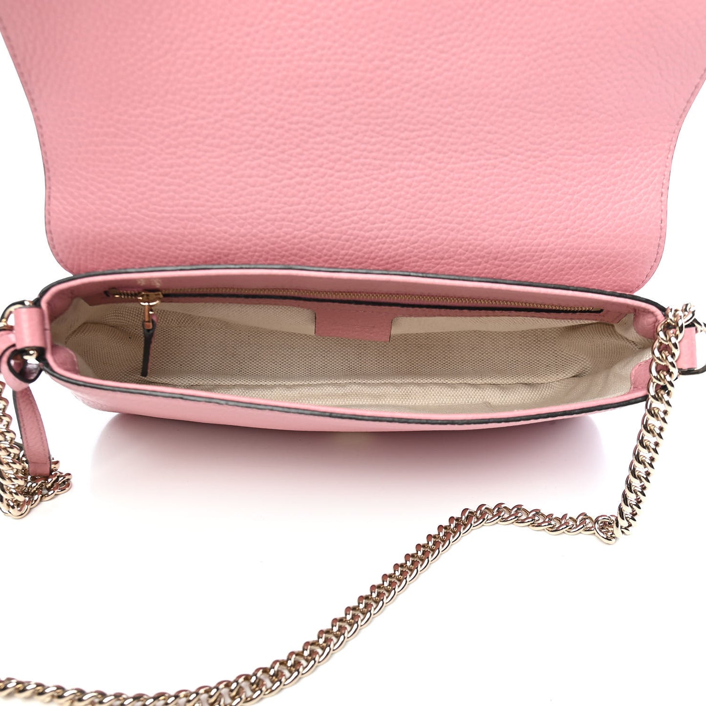 Pebbled Calfskin Medium Soho Flap Crossbody Pink