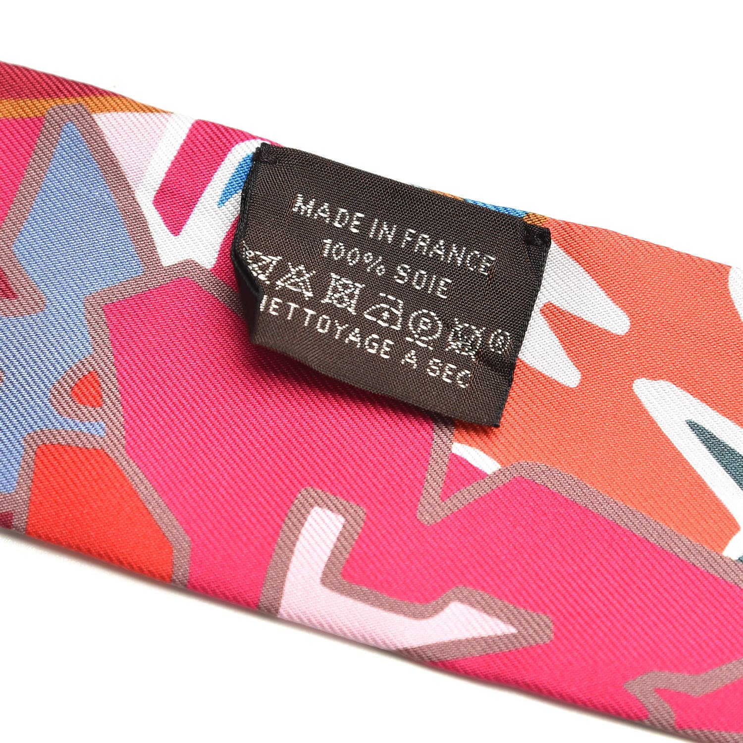 Hermes Silk Graff Graffiti Twilly Rouge Piment White Cobalt 4 of 7